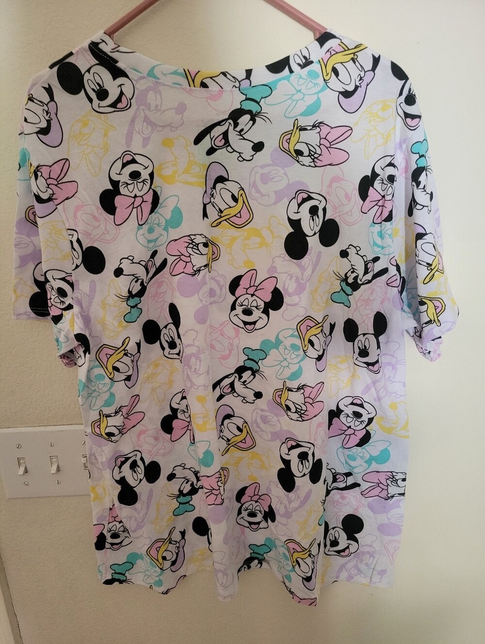 Disney and Friend Pastel Mickey & Friends Short Sleeve Top - White/Pastel - Picture 2 of 4